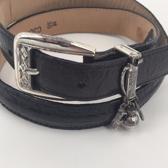 Brighton Accessories - Brighton Vintage Black Leather Golf Charm Belt